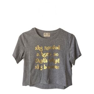 Gray Kids Tee with Gold Print